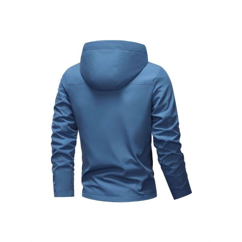 European Men's Windproof Hooded Jacket - Trendy, Simple Workwear for Outdoor Sports & Casual Wear