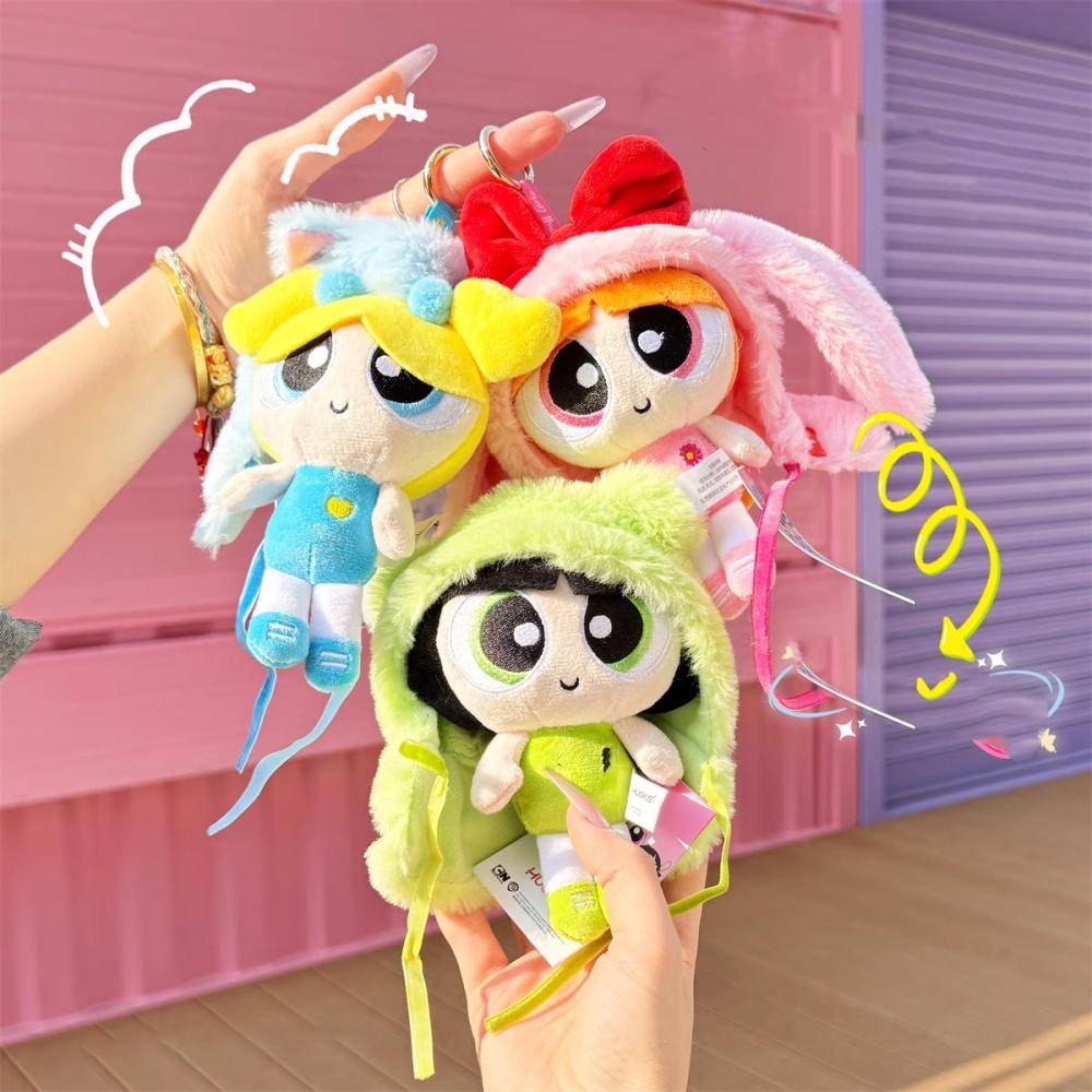 Bambola Peluche Mantello Originale Powerpuff Girls Kawayii Blossom Bubbles Buttercup Bambole Decorative Cartoni Animati Giocattoli Regali di Natale