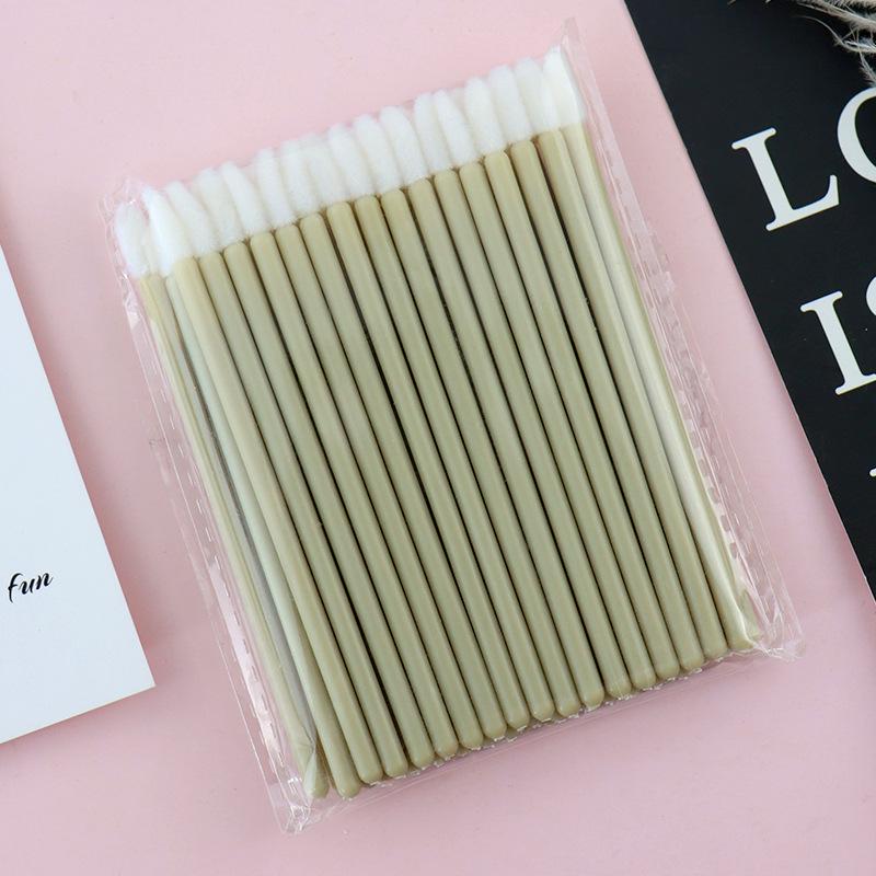 50-Pack Grafting Eyelash and Lip Brush Set - Solid Rod & Slanted Mousse Brushes