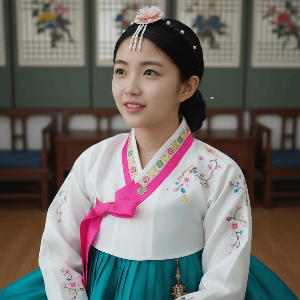 Quasten Koreanisches Stirnband Blume Bühnentanz Haarreif Retro Hanbok Haarband Damen