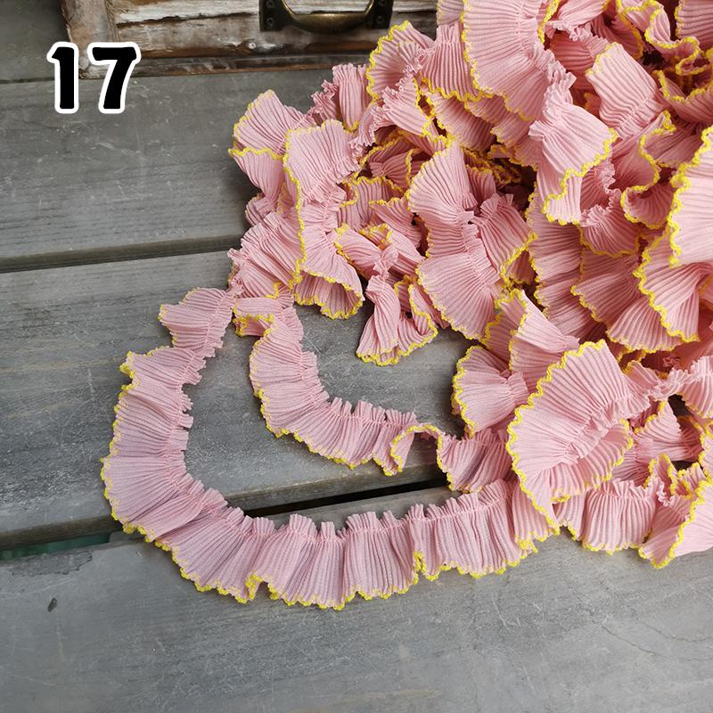 1M Lace Ribbon Sheer Chiffon Elastic Ruffle Ribbon Lace Trim for Dress Diy Apparel Sewing Fabric Wedding Party Accessories New