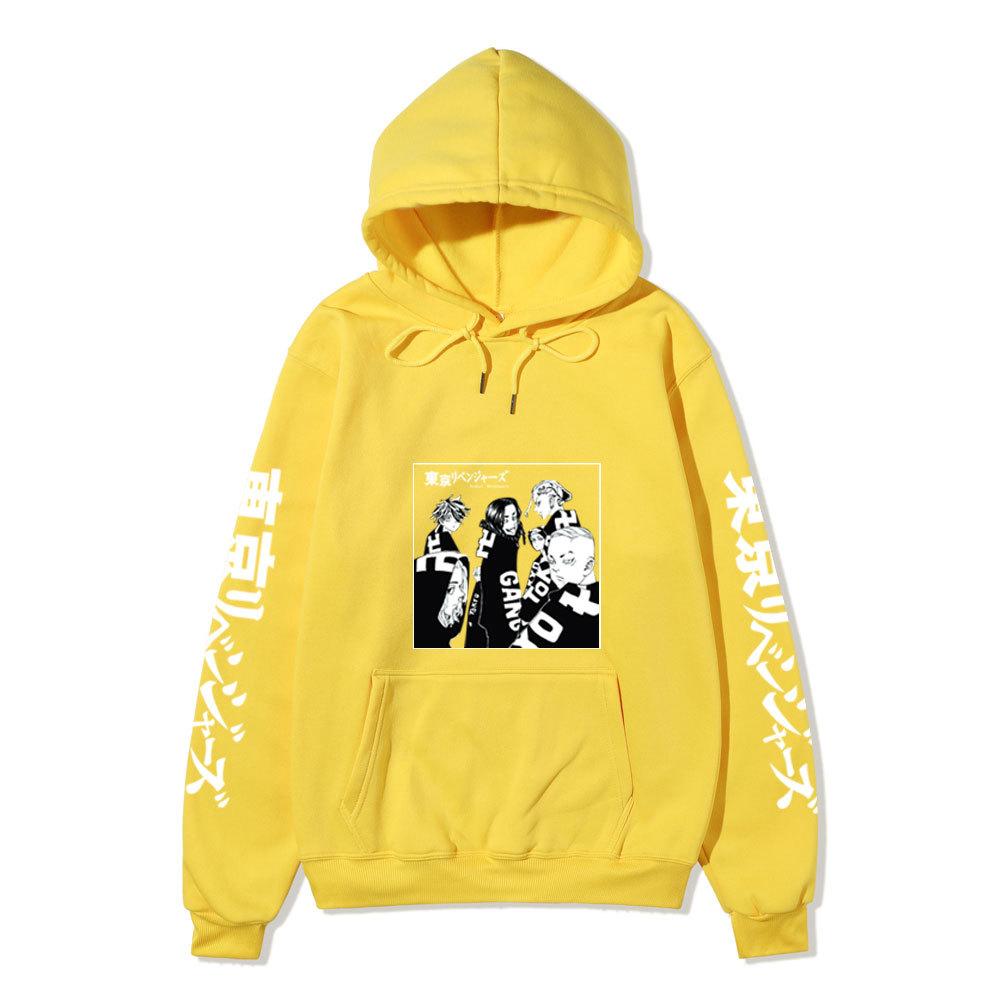 Tokyo Revengers Gang Group Unisex Fleece Hoodie Autumn Winter Black White Manga Print Long Sleeve Anime Pullover Sweatshirt