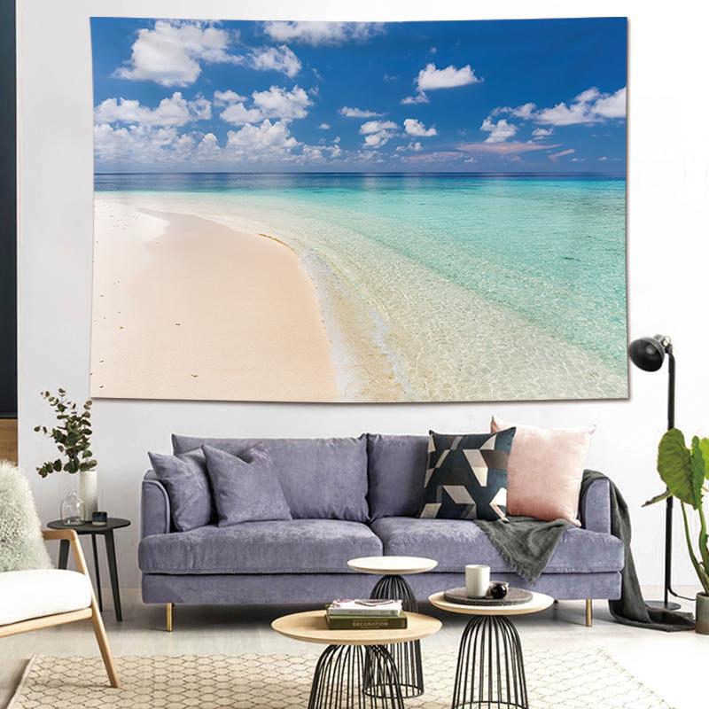 VIKAMA Coconut Tree Palm Tree Tapestry Dormitory Bedside Camping Wind Decoration Ins Room Sea Beach Wallpaper Home Decoration