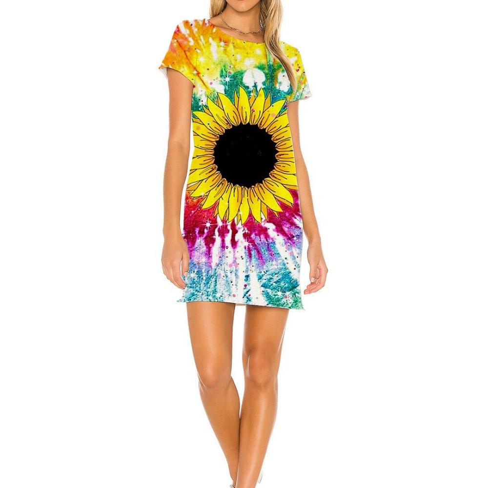 Women s Short-sleeved Fashionable Comfortable Retro Print Dress For Women s Round Neck Short-sleeved Loose Casual Elegant Dress S