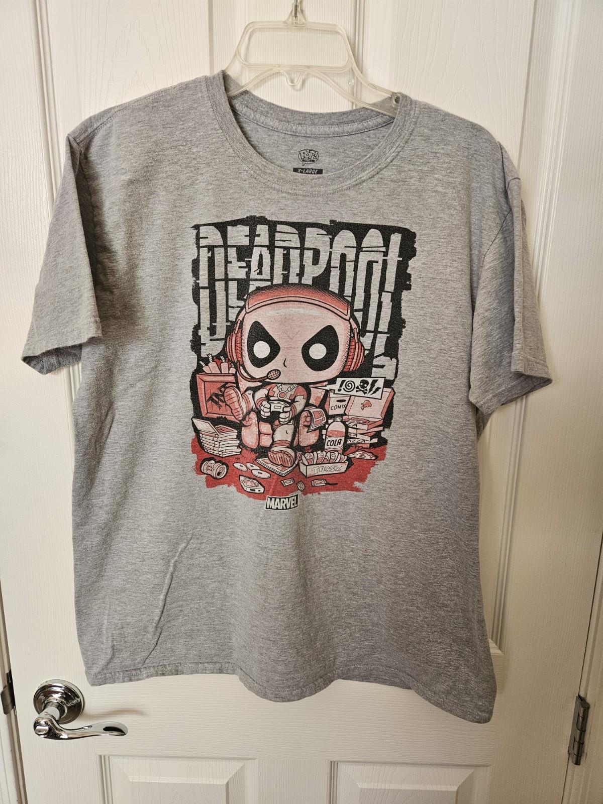 Marvel Deadpool Gray Graphic T-Shirt Size XL S