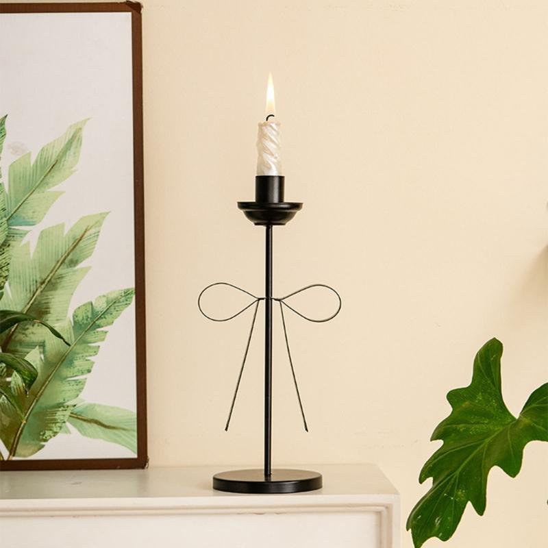 Decorative Candle Stands Iron Taper Candle Holders Bowknot Candlestick Holders for Wedding,Dinning,Party Decorations