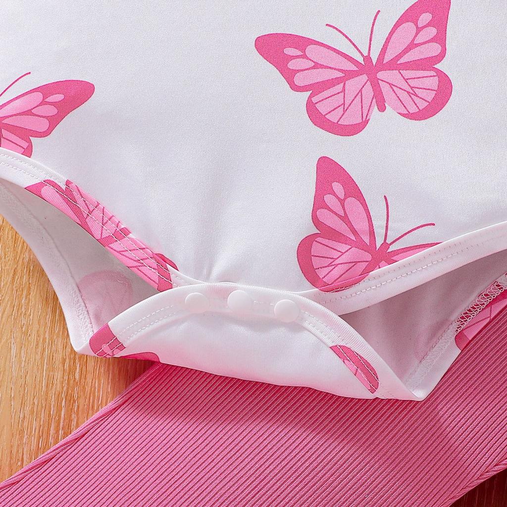 Βρεφικό Σετ Ρομπάκι με Αλφαβητική Εκτύπωση - Παντελόνι με Φιόγκο Σετ Δύο Τεμαχίων