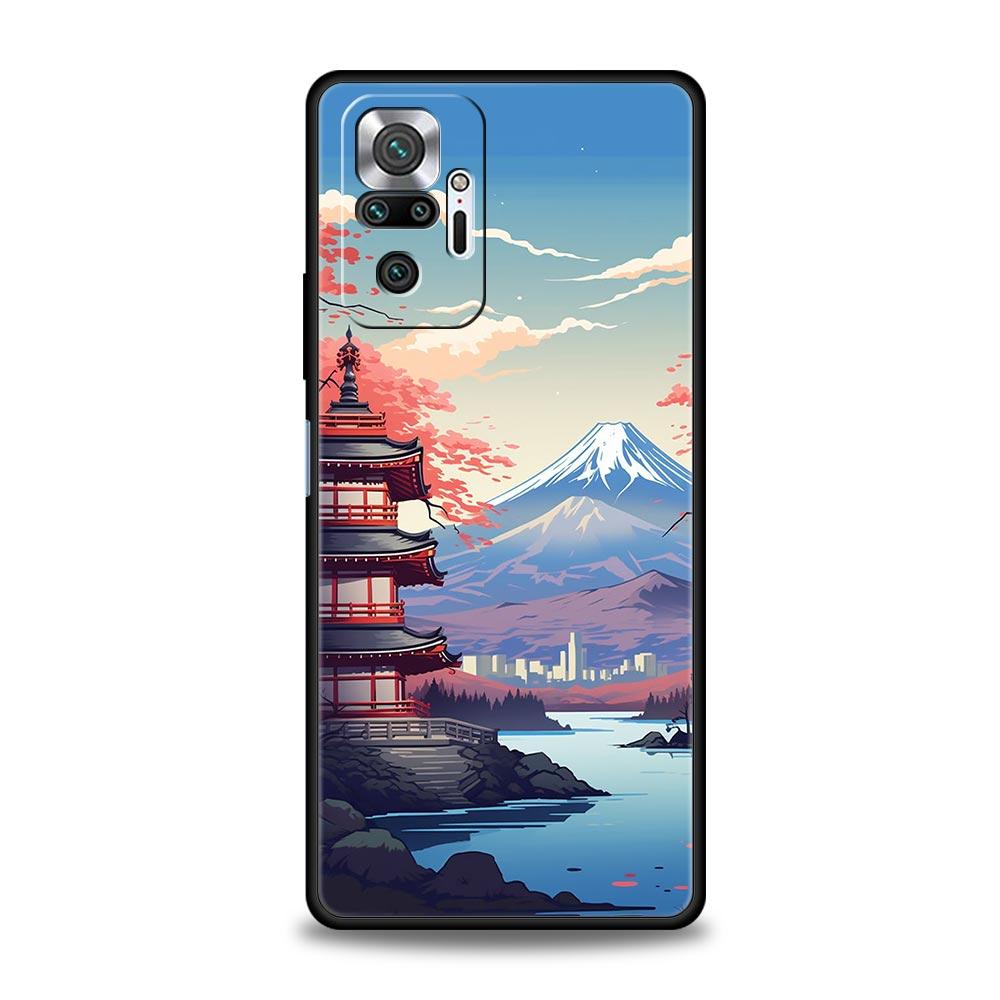 Japan Mount Fuji Painting Cherry Blossom Phone Case For Xiaomi Redmi Note 14 13 5G 10 11 12 Pro Plus 4G 14C 13C 12C 10C Cover