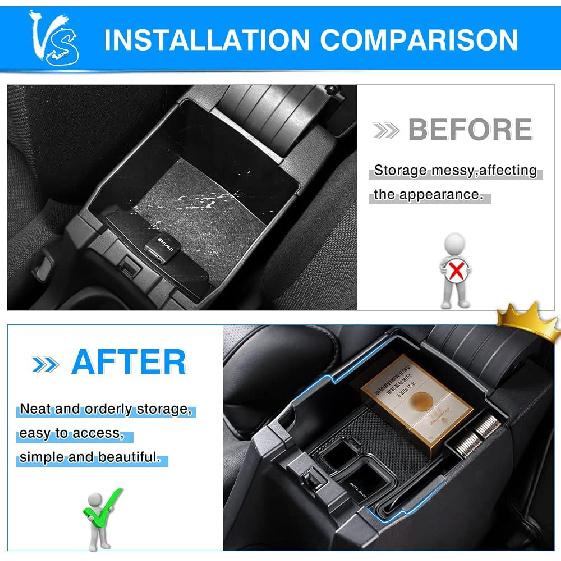 Karltys Compatible with Center Console Organizer Toyota Corolla 2019-2026/ Corolla Cross 2022-2026 Accessories Middle Console Tray Car Armrest