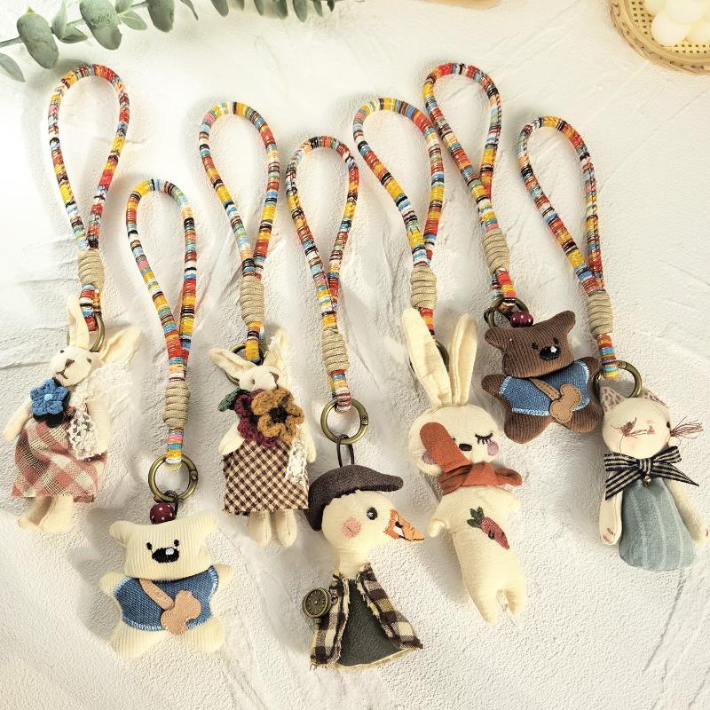 Handmade Animal Keychain Cartoon Key Ring Pendant Fashion Bag Charm Gift for Women Kids
