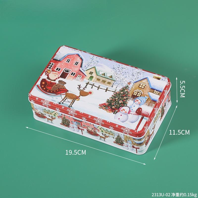 

Cartoon Christmas Candy Storage Box Tin Box Container with Lid Flip Top Tin Candy Jewelry Gift Tin Cans Storage Organizer Decor