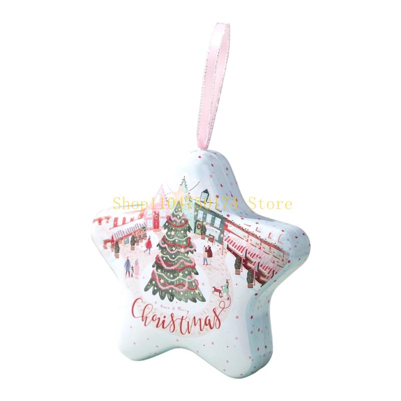 Festival Christmas Tin Storage Box With Solid Lanyard For Holiday Decorations Gift Packaging Organizing Small Items top sale