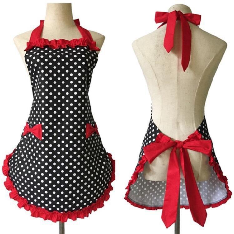 Women's Cake Apron Fashion Bowknot Apron for Women Girls Retro Kitchen Cooking Apron with Pockets Mother's Day Gifts