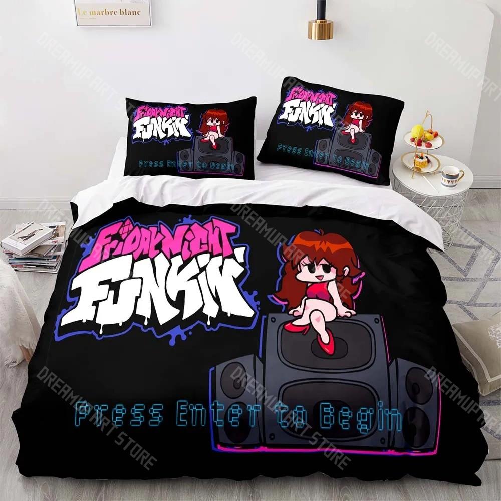 3D Printed Friday Night Funkin Game Bedding Set for Boys Girls Duvet Cover Pillowcase Twin Queen King Full Single Double Sizes