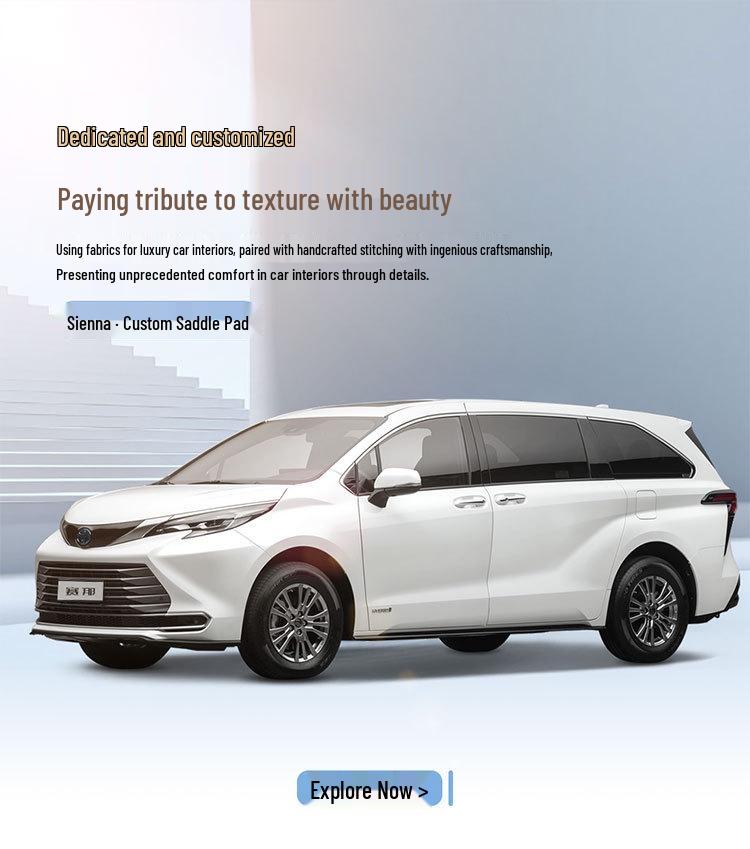 2024 Toyota Sienna Luxury 2.5L Hybrid AWD Suede Seat Cover for 7-Seater