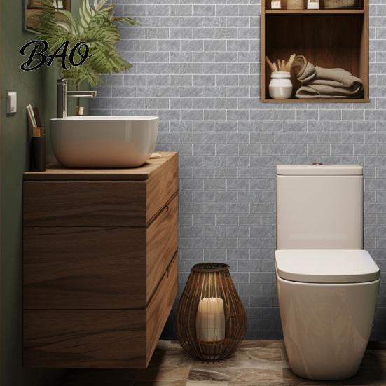Retro Brick Pattern Wall Art 5Pcs Vintage Tile Stickers, Waterproof Oil?Proof Wallpaper, Peel Decorative Tiles for Home & Stick Backsplash