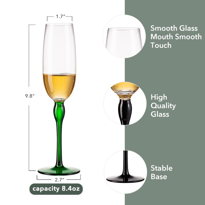 Vintage Champagne Goblet 8.4(fl.oz) Sparkling Wine Glasses Drink Ware Home Bar Suitable For Birthday Christmas And Wedding Gifts