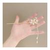 Kanzashi Stick Hairpin Flower Charm Single Pin Simple Hair Accessory Yukata Japanese Style Freesia - White