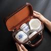 Outdoor Camping Kuaike Cup Travel Tea Set Tianxiang Peony Hand Grab Pot Guochao Dehua White Porcelain Set Company