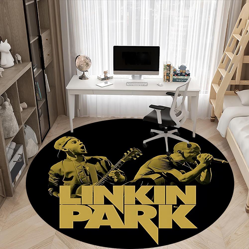 1PC Linkin Park Office Round Rug, Non-slip, Soft and Durable Office Rug for Interior Decoration, Perfect for Office, Beautiful Decoration