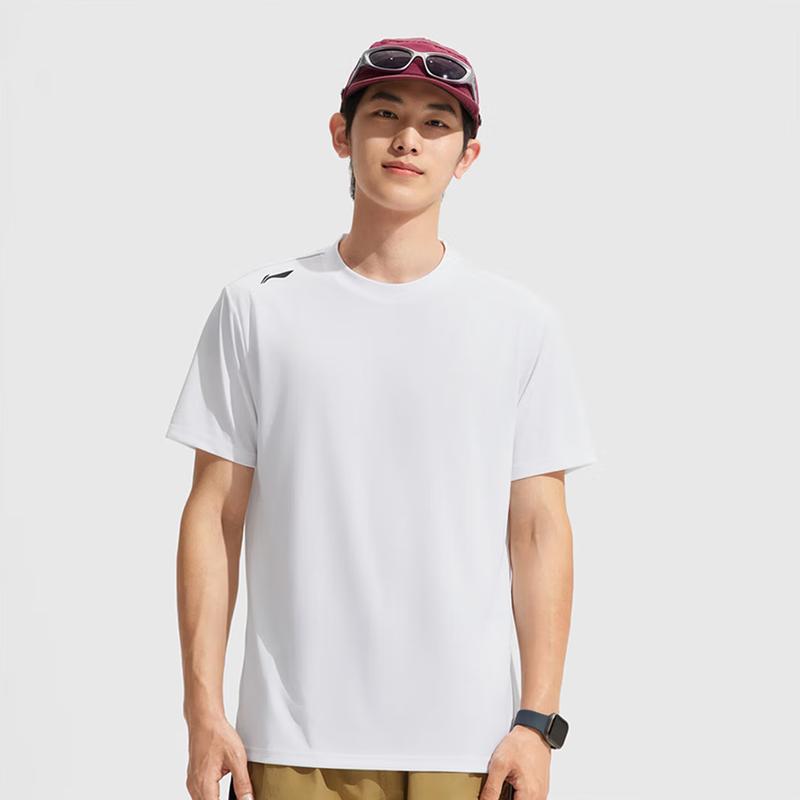 Li-Ning Plain Simple Fashion Quick-Dry Breathable Comfortable Versatile Round Neck Pullover Short Sleeve T-Shirt Casual Sports Set ATSV597-1+AKLVB11-1