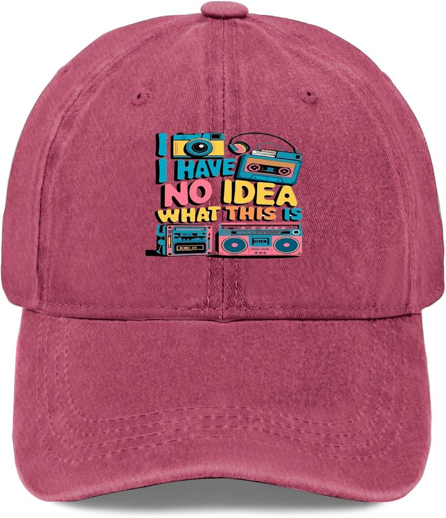 I Have No Idea What This Is 80s Retro Graphic Baseball Cap Adjustable Polyester Casual Sun Hat Unisex