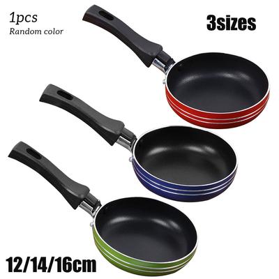 12cm/14cm/16cm Mini Frying Pan Non-Stick Steel Frypan Pot Saucepan Random Color For Kitchen Cookware Tools Mini