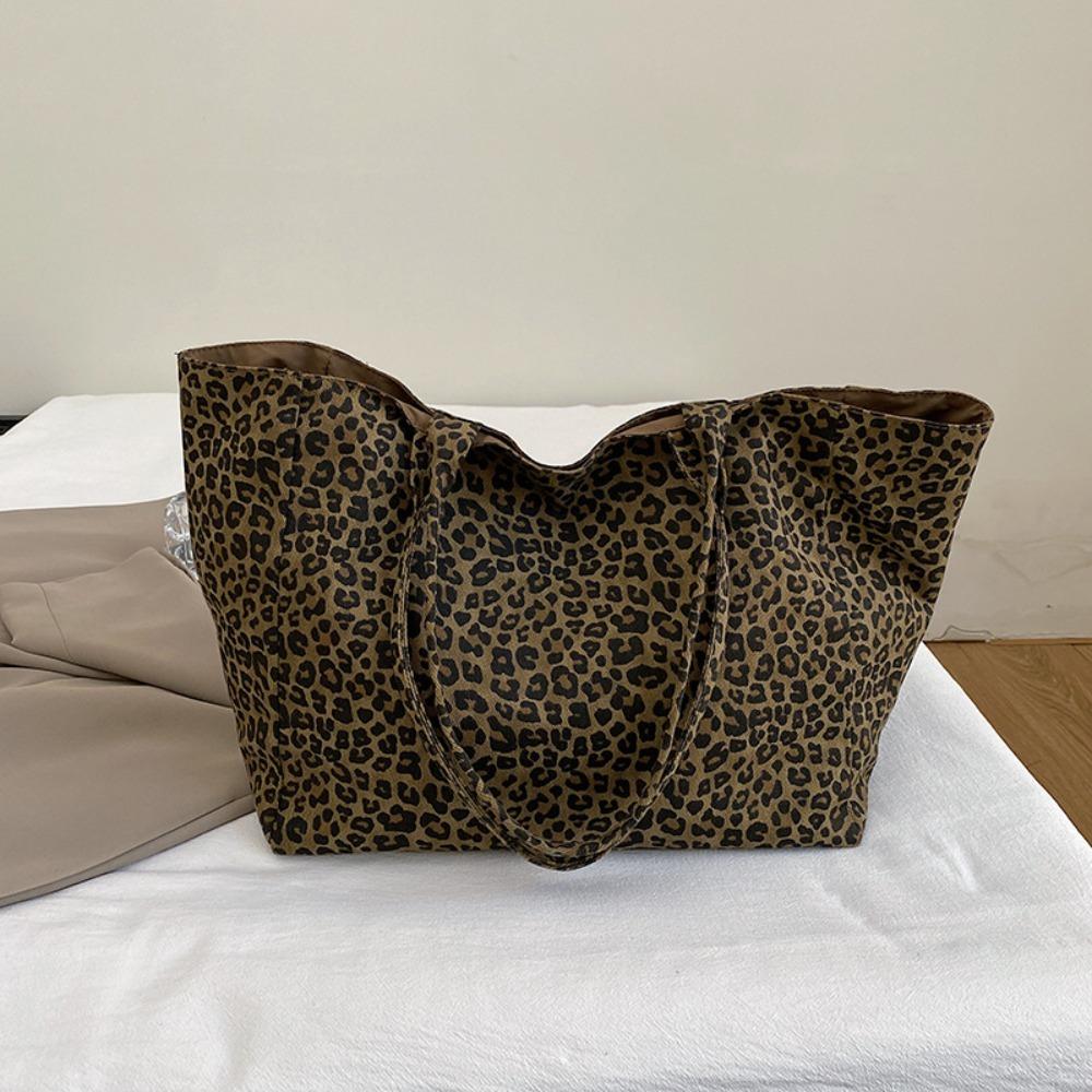 Lässige Leopardenmuster-Schultertasche Große Kapazität Textur Damen-Tragetasche Handtasche Achseltasche Umhängetasche
