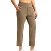 Women Fashion Pocket Yoga Casual Pants Solid Color Stretch Athletic Trousers High Waist Comfortable Fit Lightweight Fabric