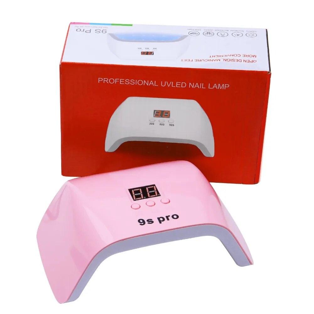 120W Smart Nagellampa 9s Snabbhärdande Maskin Professionell Nageltorkare Stort Utrymme Dubbel Ljuskälla Manikyr UV LED Nagellampa