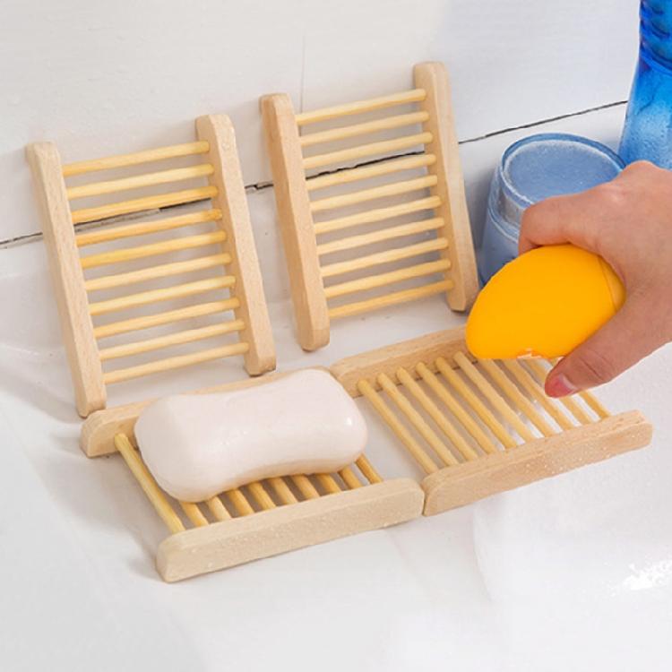 10Pcs Natural Wood Soap Dishes Portable Soap Tray Storage Holder for Bath Shower