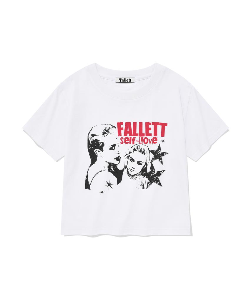 FALLETT Self-Love Crop Short Sleeve Tee White