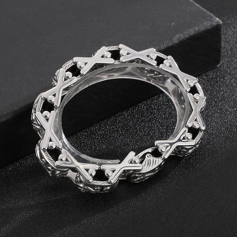 Fongten 23cm Totem Bracelet For Men Stainless Steel Cross Chain Charm Wristband Bangle Bracelet Men Silver Color Jewelry