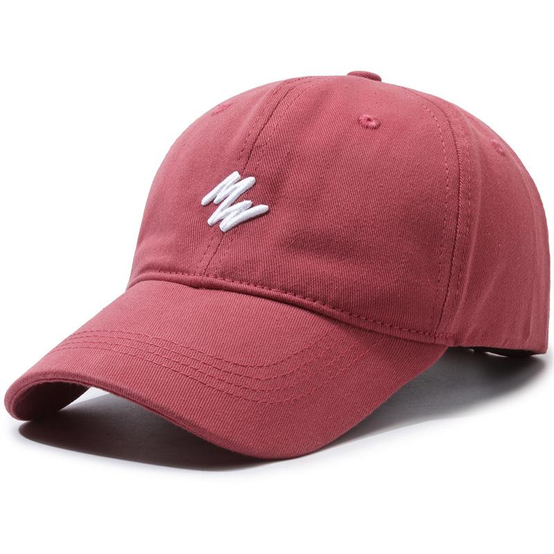 

Minimalist W Embroidered Baseball Cap, Soft Washed Cotton Adjustable Curved Brim Sun Hat for Men Women L рожевий червоний колір