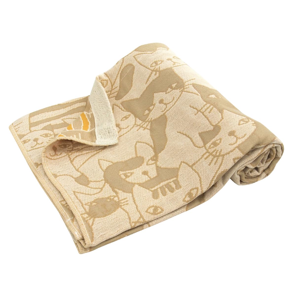 

Одеяло из марли Rivere Half Cat, охлаждающее, из смесового хлопка, Размер, Трехслойная марля, Принт, Стираемое, Одеяло/Пляжное полотенце, Защита, Лето, (желтый)