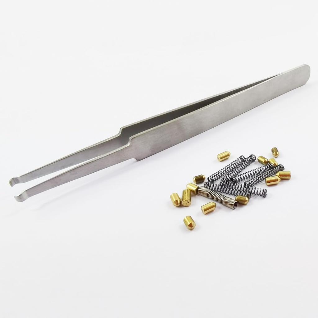 2PCS Lock Pin Tumbler Tweezers Stainless Steel Locksmith Tool Wire Holding Tweezers for Pinning & Rekeying Kit Lock Tradesman Tweezers