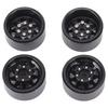 4Pcs Beadlock Wheels 1in Deep Groove Universal for Traxxas ATV RC Car Body Parts with Screws Black