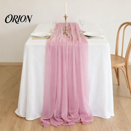 Beautiful Table Centerpiece Runner Sheer Flowing Runner, Chiffon Wedding Elegant Solid Color Protector for Dining Home Bridal Shower Party Decor Heat