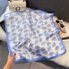 70x70cm Lightweight Silk-Look Square Scarf Women French Chic Hair Band Office Accessory Viscose 96%