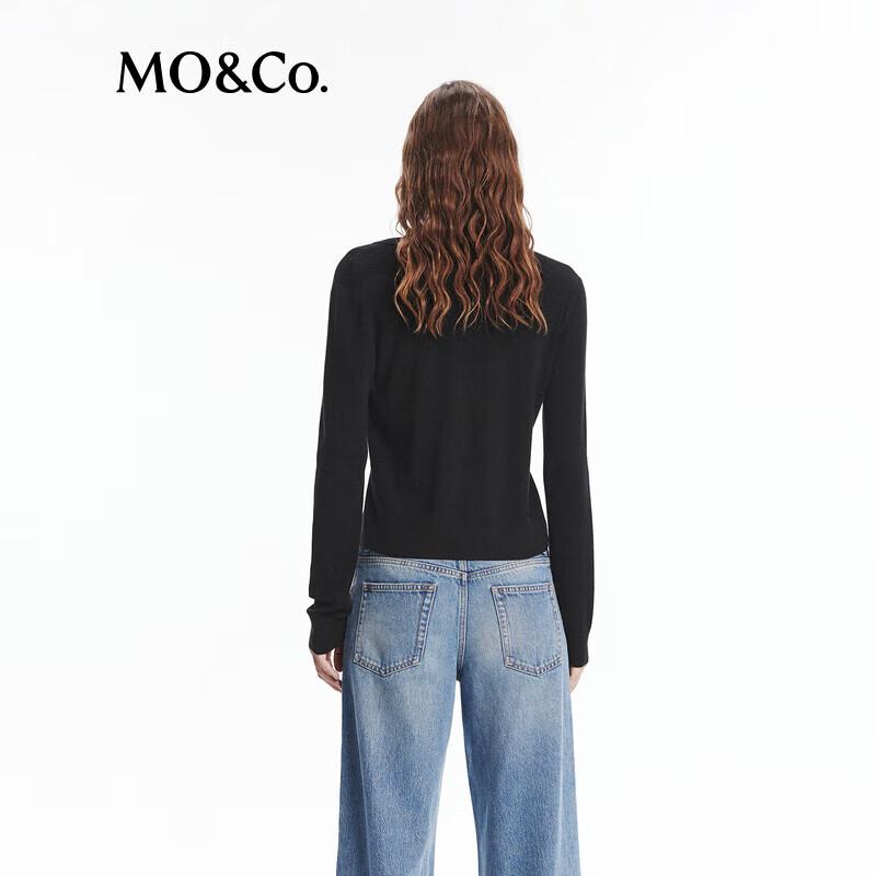 MO&Co. Acetate Cashmere Blend Knit Cardigan