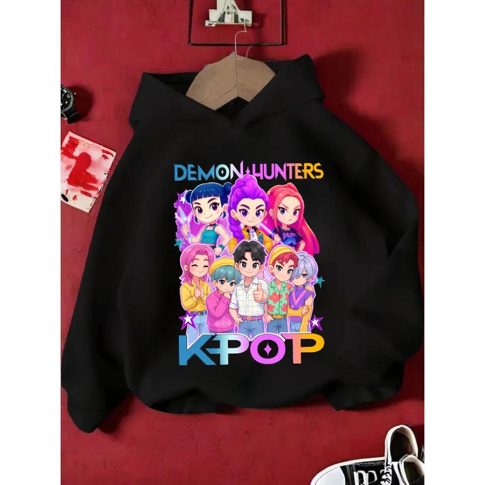 KPop Dämonenjägerin Rumi Niedlicher Cartoon Mädchen Hoodie Warm Kinder Welle Mode Lässiges Oberteil Pullover für Mädchen