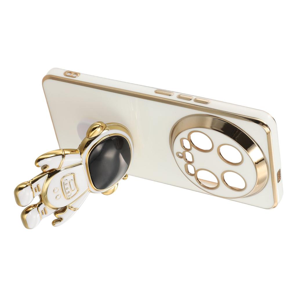 For Xiaomi 14 Ultra Case Electroplating Soft TPU Phone Cover with Astronaut Hidden Kickstand