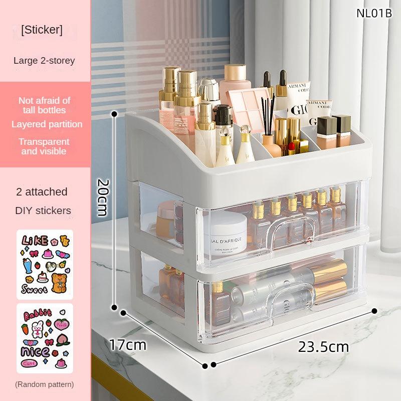 Desktop Makeup Drawer Type Cosmetic Storage Box Make Up Case Brush Holder Lipstick Skincare Makeup Tables Organizer