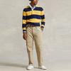 Polo Ralph Lauren SS23 Striped Detail Pullover Long Sleeve Polo Shirt Men Tops Yellow Navy-Blue MNPOKNI16822768-700
