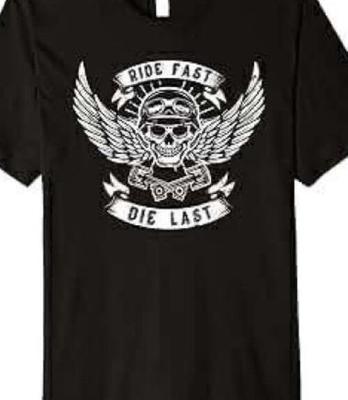 Guida veloce Muori ultimo Motociclista MC T-shirt maglietta moto