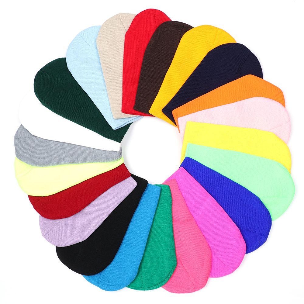 New Fashion Unisex Candy Color Casual Hip Hop Knitted Cap Skullcap Soft Beanies Hat