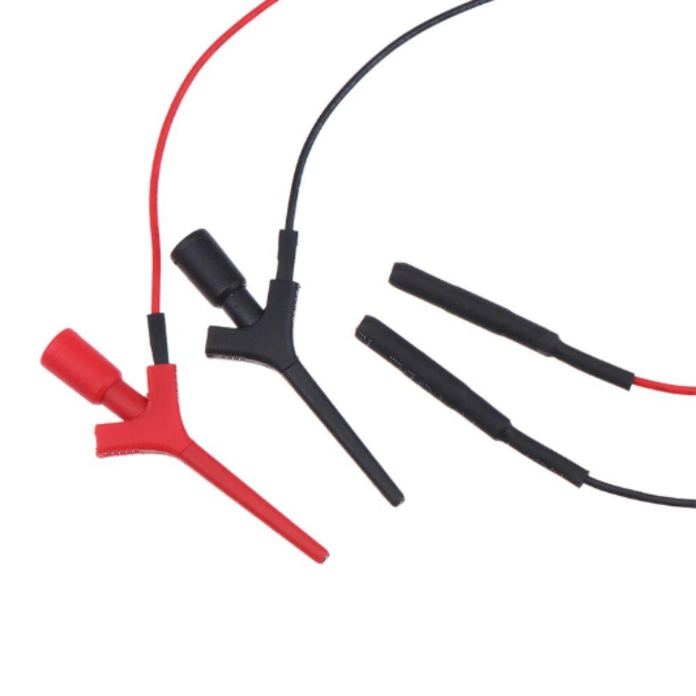 Gold Plating IC Hook Test Clip Black Red Test Cable Dupont Line Test Clip  SMD IC Testing