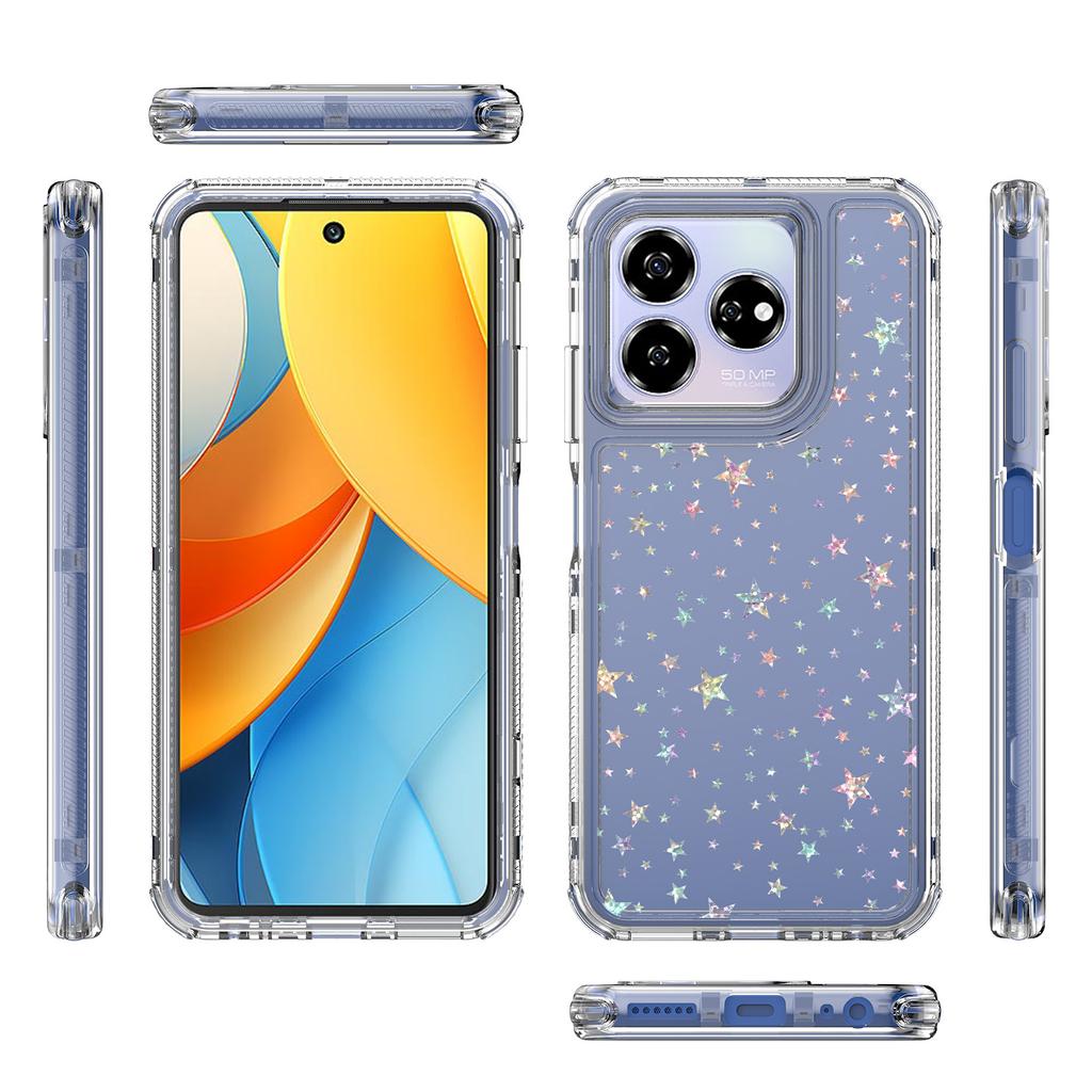 For ZTE Axon 60 Lite Case Precise Cutouts Acrylic TPU Clear Phone Cover with Laser-printed Film
