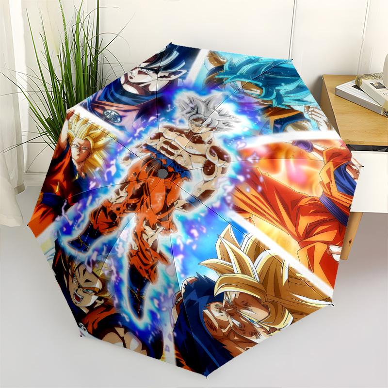 1 PC Automatic Folding Umbrella - Dragon Ball Super Pattern Portable Foldable Design With 8 Ribs Christmas Birthday Gifts