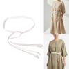 Women's Cotton Linen Woven Bead Belt Soft Breathable Adjustable Waistband for Daily Comfort Fashion and Travel